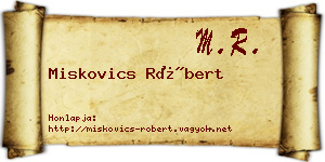 Miskovics Róbert névjegykártya