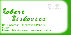 robert miskovics business card