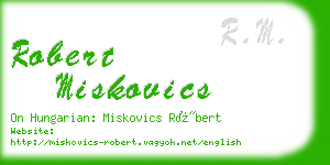 robert miskovics business card